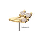14Kt Yellow Gold Threadless Prong Set Gem Vine Top