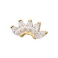 14Kt Gold Threadless Fan Shape Top with 5-Cluster Marquise Prong Gem 