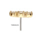 14Kt Gold Threadless Centered Gem Curved Cluster Top