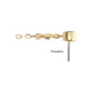 14Kt-Yellow Gold Threadless Bezel Set Gem Top with Triple Dangle Chain
