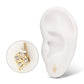 14Kt Gold Threadless Prong Set Marquise & Triple Round Gem Top