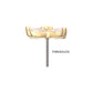 14Kt Yellow Gold Threadless Prong Set Marquise CZ Gem 4-Petal Flower Top