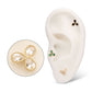 14Kt Yellow Gold Threadless Milgrain Edge Teardrop CZ Gem 3-Petal Flower Top