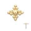 14Kt-Yellow Gold Threadless Tri-bead Flower Top