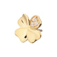 14Kt Yellow Gold Threadless 3D Clover Top with Triple CZ Gem