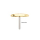 14Kt Gold Threadless Pave CZ Gem Crescent Moon Top
