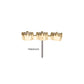 14Kt Gold Threadless Milgrain Edge Triple Cluster Bezel CZ Gem Top