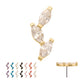 14Kt Gold Threadless Vine Shape Top with 3-Tier Marquise Gem