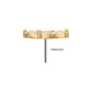 14Kt Gold Threadless Vine Shape Top with 3-Tier Marquise Gem