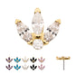14Kt Gold Threadless Marquise Fan with Central Round CZ Gem Top