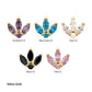 14Kt Gold Threadless Marquise Fan with Central Round CZ Gem Top