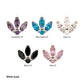 14Kt Gold Threadless Marquise Fan with Central Round CZ Gem Top