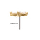 14Kt Gold Threadless Marquise Fan with Central Round CZ Gem Top