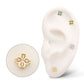14Kt Gold Threadless 4 Leaf Clover with Prong Gem Accents Top