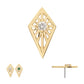 14Kt Yellow Gold Threadless Prong Set Round CZ Gem on a Radiant Kite Shape Top