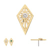14Kt Yellow Gold Threadless Prong Set Round CZ Gem on a Radiant Kite Shape Top
