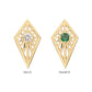 14Kt Yellow Gold Threadless Prong Set Round CZ Gem on a Radiant Kite Shape Top