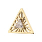 14Kt Yellow Gold Threadless Prong Set Triangle CZ Gem on a Radiant Triangle Shape Top