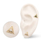 14Kt Yellow Gold Threadless Prong Set Triangle CZ Gem on a Radiant Triangle Shape Top