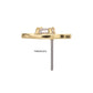 14Kt Yellow Gold Threadless Prong Set Round CZ Gem on a Radiant Round Shape Top