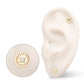 14Kt Yellow Gold Threadless Prong Set Round CZ Gem on a Radiant Round Shape Top