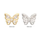 14Kt Gold Threadless 3D Butterfly Round & Marquise Gem Top