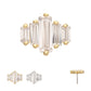 14Kt Gold Threadless 3D Geometric Baguette Gem Top