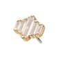 14Kt Gold Threadless 3D Geometric Baguette Gem Top