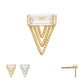 14Kt Gold Threadless Triangular Baguette Gem Top