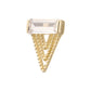 14Kt Gold Threadless Triangular Baguette Gem Top