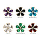 14Kt Yellow Gold Threadless Low Profile Prong Set 5-Teardrop Gem "Radiant Bloom Flower" Top