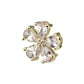 14Kt Yellow Gold Threadless Low Profile Prong Set 5-Teardrop Gem "Radiant Bloom Flower" Top
