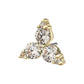 14Kt Yellow Gold Threadless Low Profile "Trinity Gem" Top Crowned with 3-Prong Gem