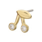 14Kt Yellow Gold Threadless Double Round Bezel Gem Cherry Top