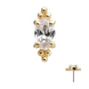 14Kt Yellow Gold Threadless Low Profile Beaded Edge Prong Set Oval Gem Top