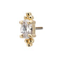 14Kt Yellow Gold Threadless Prong Set Oval Gem with Tri-bead Top