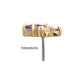 14Kt Yellow Gold Threadless 3-Cluster Round, Square & Baguette Prong Set Multi-Gem Top