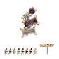14Kt Yellow Gold Threadless 4-Staggered Baguette Cluster Prong Set Multi-Gem Top