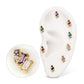 14Kt Yellow Gold Threadless 4-Staggered Baguette Cluster Prong Set Multi-Gem Top