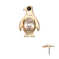 14Kt Yellow Gold Threadless Bezel Gem Penguin Top