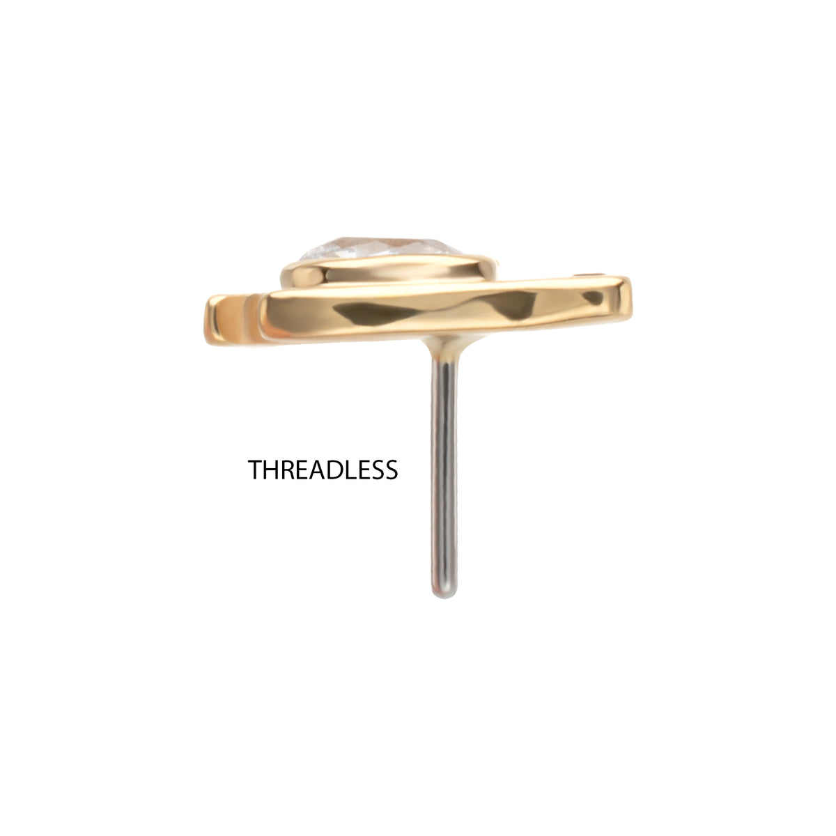 14Kt Yellow Gold Threadless Bezel Gem Penguin Top