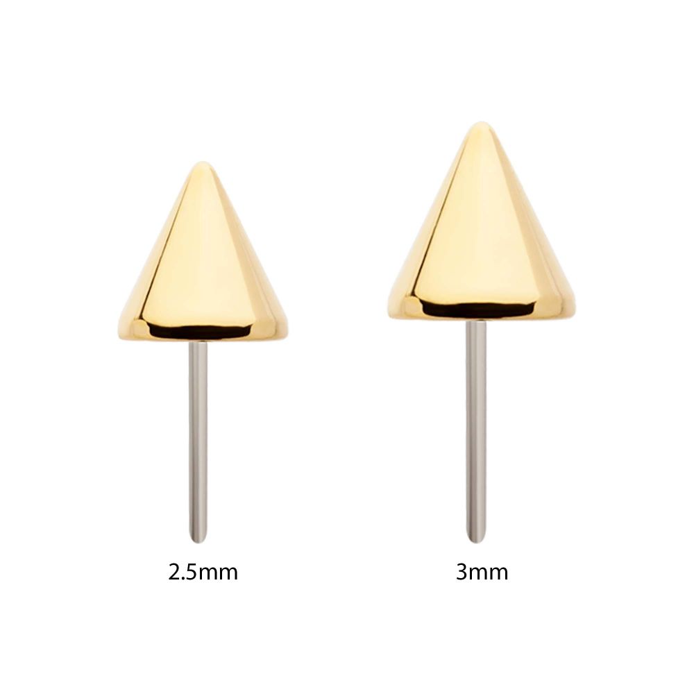 14Kt Yellow Gold Threadless Spike Top