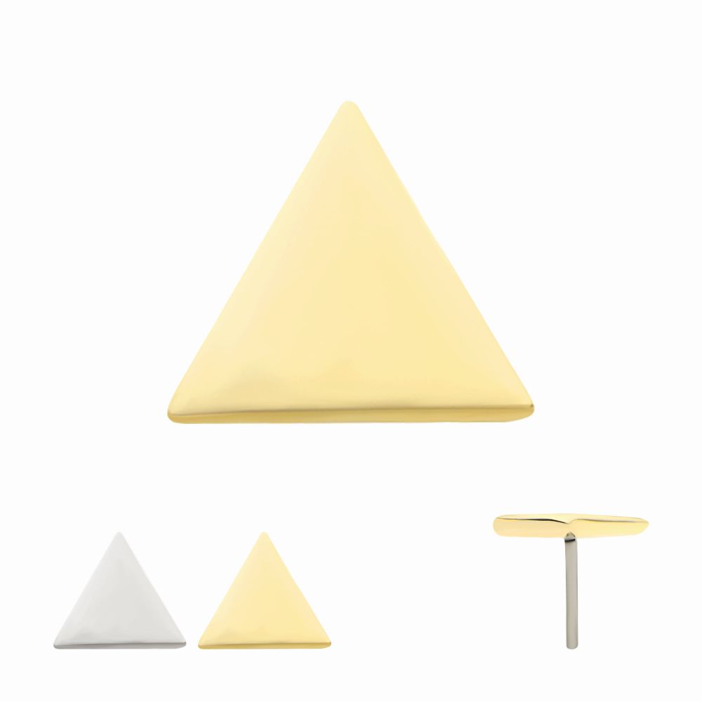 14Kt Gold Threadless Triangle Top