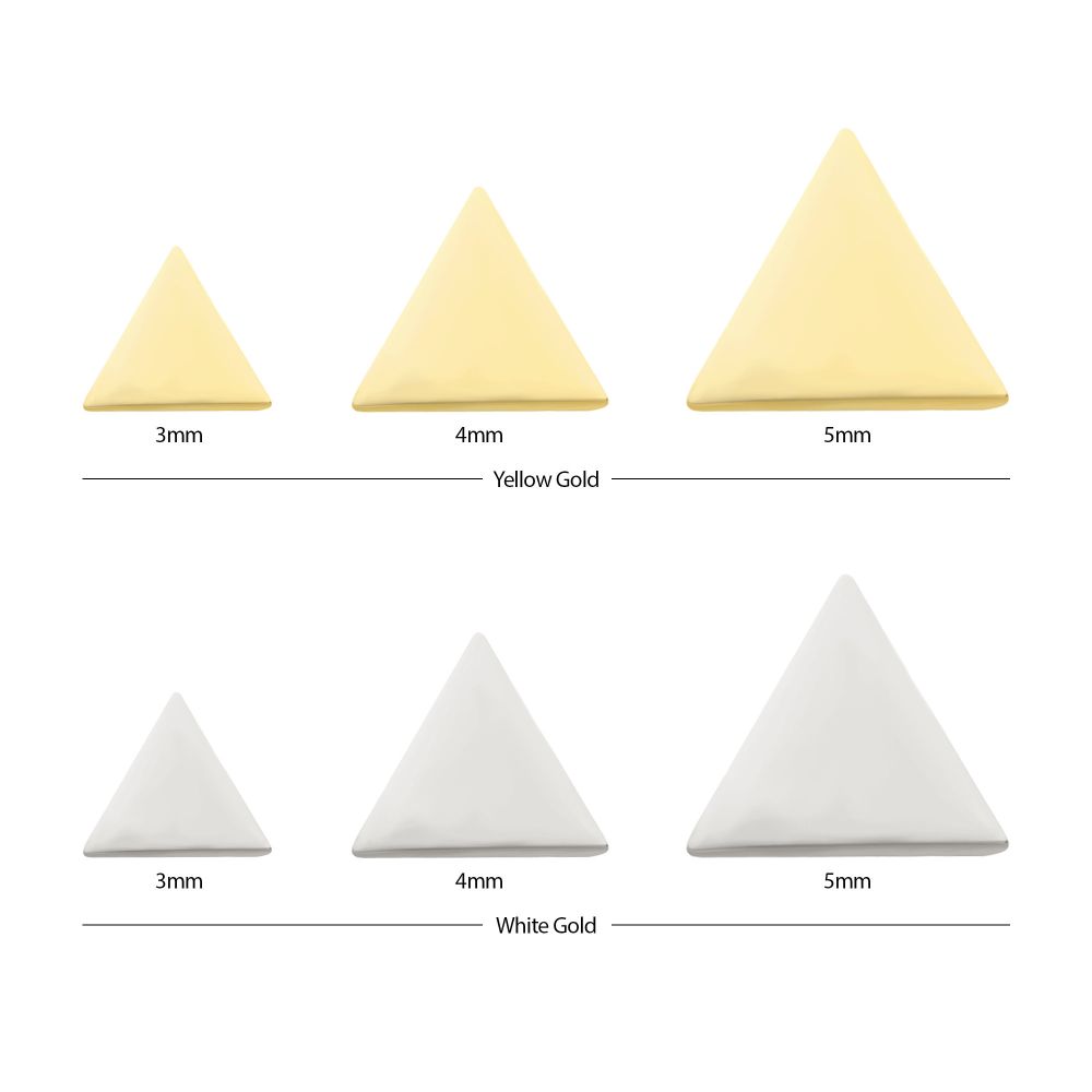 14Kt Gold Threadless Triangle Top