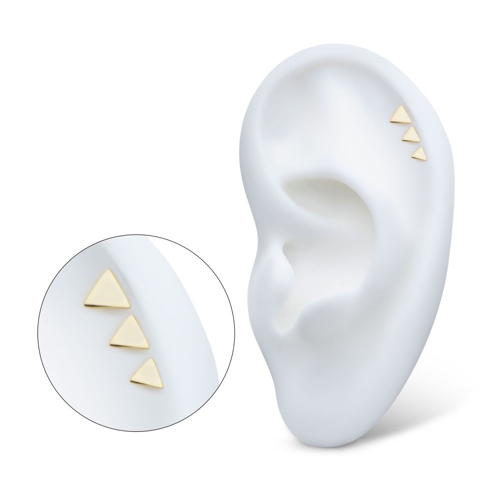 14Kt Gold Threadless Triangle Top