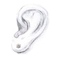 14kt White Gold Threadless 6-Clear CZs and White Synthetic Opal Top