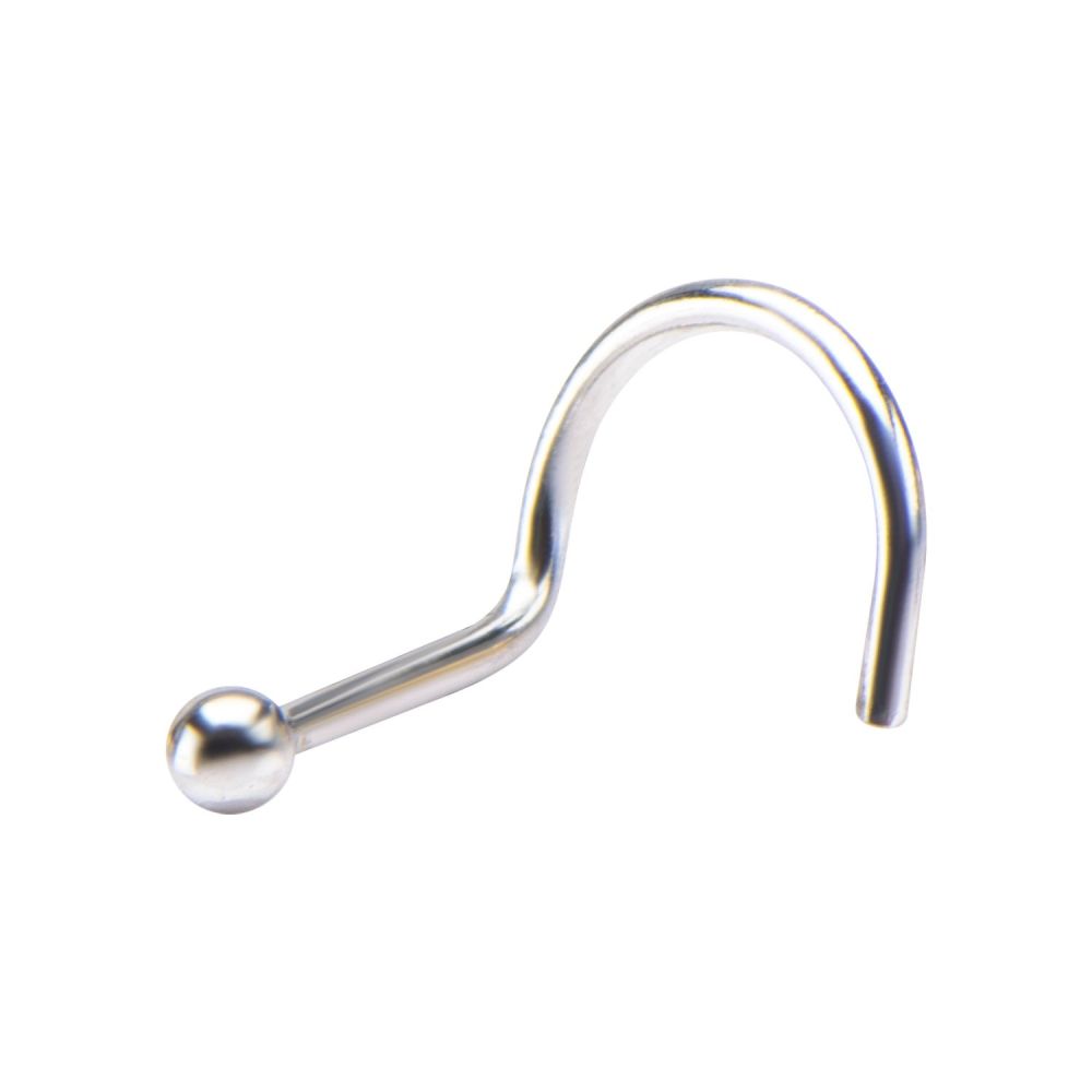 14kt-White Gold Nose Screw with a 2mm Ball Top