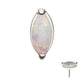 14Kt White Gold Threadless Prong Set Marquise Opal Top