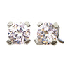 14Kt White Gold Threadless with Prong Set Round CZ Top