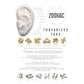 14Kt White Gold Threadless Zodiac Sign Tops